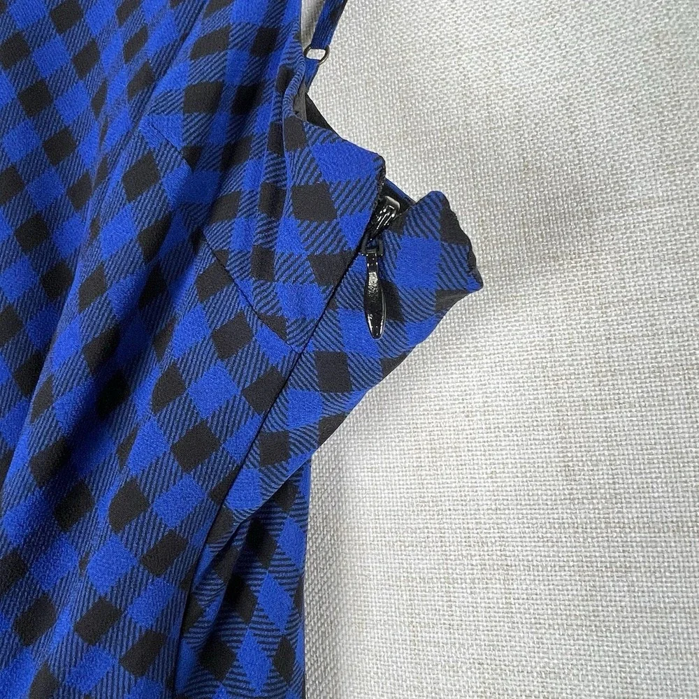 NEW! Polo Ralph‎ Lauren Girls 16 Royal Blue Black Gingham Chiffon Dress $75